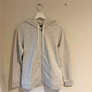 New grey heather full-zip hoodie